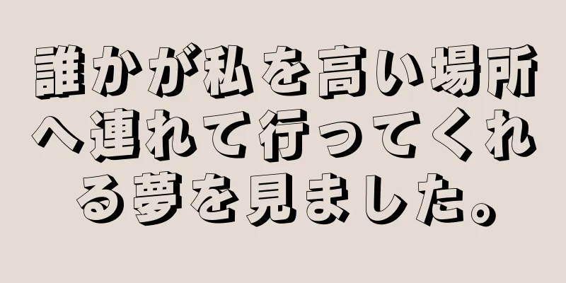 誰かが私を高い場所へ連れて行ってくれる夢を見ました。