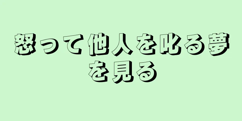 怒って他人を叱る夢を見る