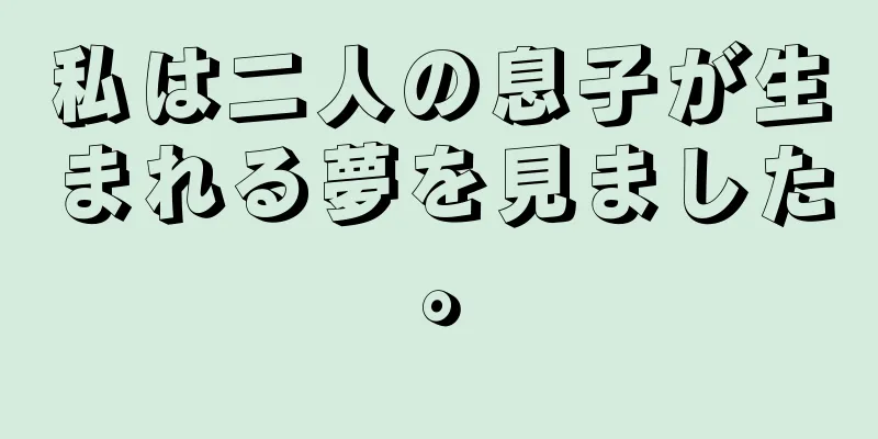 私は二人の息子が生まれる夢を見ました。