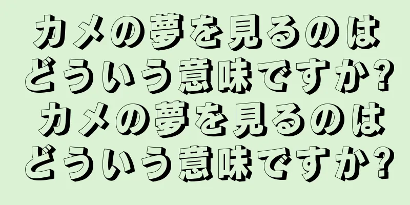 カメの夢を見るのはどういう意味ですか? カメの夢を見るのはどういう意味ですか?
