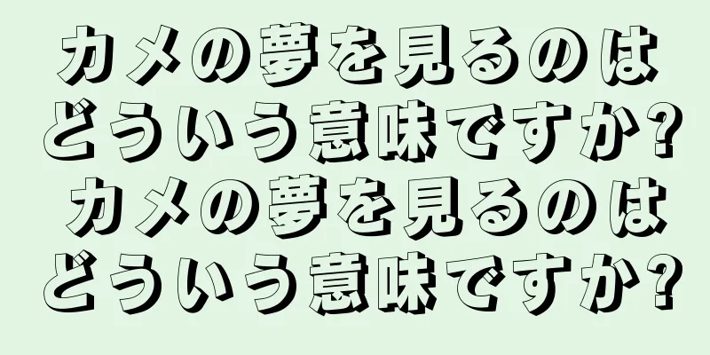 カメの夢を見るのはどういう意味ですか? カメの夢を見るのはどういう意味ですか?