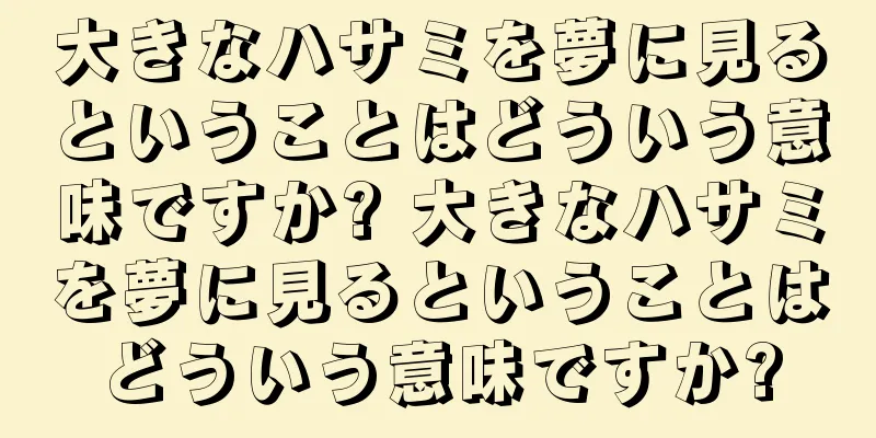 大きなハサミを夢に見るということはどういう意味ですか? 大きなハサミを夢に見るということはどういう意味ですか?