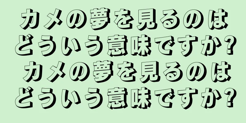 カメの夢を見るのはどういう意味ですか? カメの夢を見るのはどういう意味ですか?
