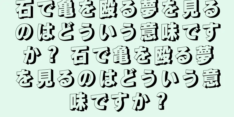 石で亀を殴る夢を見るのはどういう意味ですか？ 石で亀を殴る夢を見るのはどういう意味ですか？