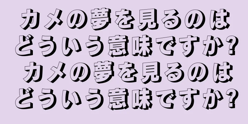 カメの夢を見るのはどういう意味ですか? カメの夢を見るのはどういう意味ですか?