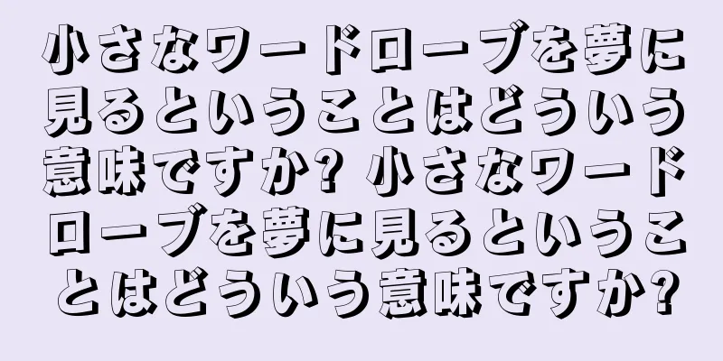 小さなワードローブを夢に見るということはどういう意味ですか? 小さなワードローブを夢に見るということはどういう意味ですか?