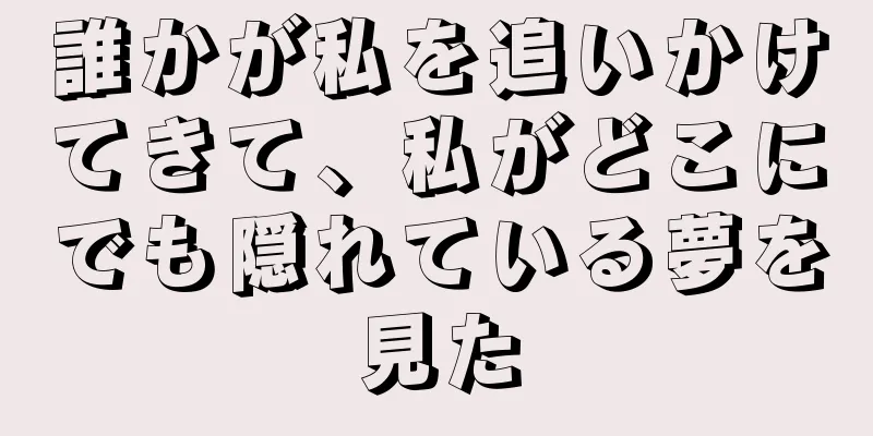 誰かが私を追いかけてきて、私がどこにでも隠れている夢を見た