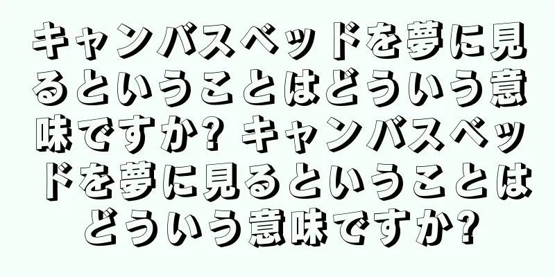 キャンバスベッドを夢に見るということはどういう意味ですか? キャンバスベッドを夢に見るということはどういう意味ですか?