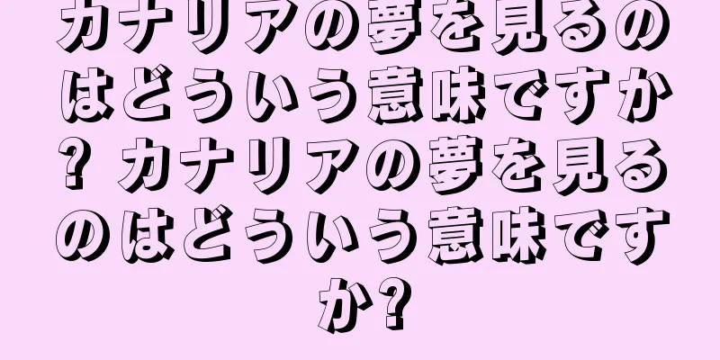 カナリアの夢を見るのはどういう意味ですか? カナリアの夢を見るのはどういう意味ですか?