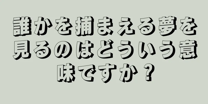 誰かを捕まえる夢を見るのはどういう意味ですか？
