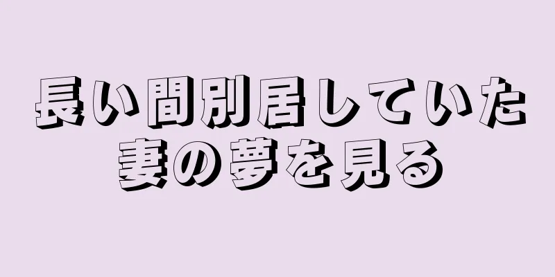 長い間別居していた妻の夢を見る