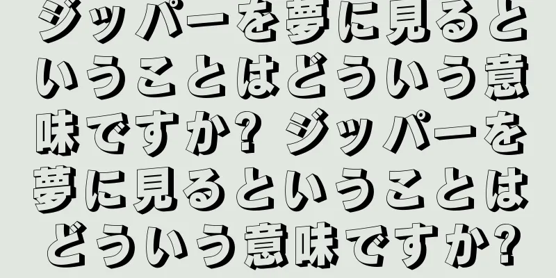 ジッパーを夢に見るということはどういう意味ですか? ジッパーを夢に見るということはどういう意味ですか?