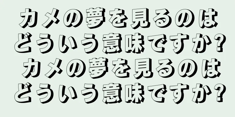 カメの夢を見るのはどういう意味ですか? カメの夢を見るのはどういう意味ですか?