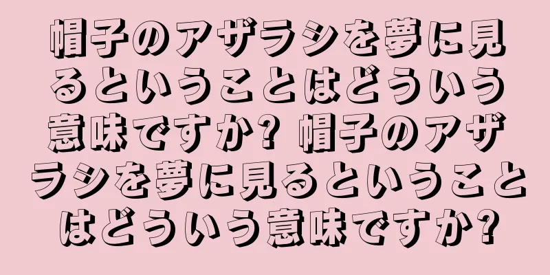 帽子のアザラシを夢に見るということはどういう意味ですか? 帽子のアザラシを夢に見るということはどういう意味ですか?