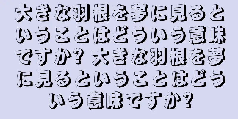 大きな羽根を夢に見るということはどういう意味ですか? 大きな羽根を夢に見るということはどういう意味ですか?