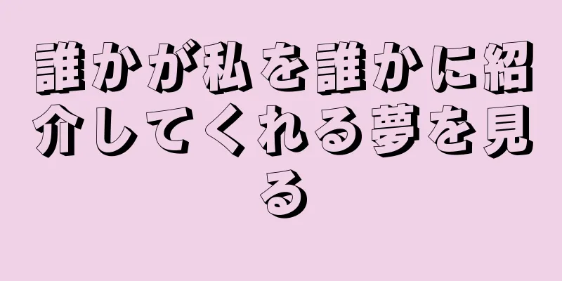誰かが私を誰かに紹介してくれる夢を見る