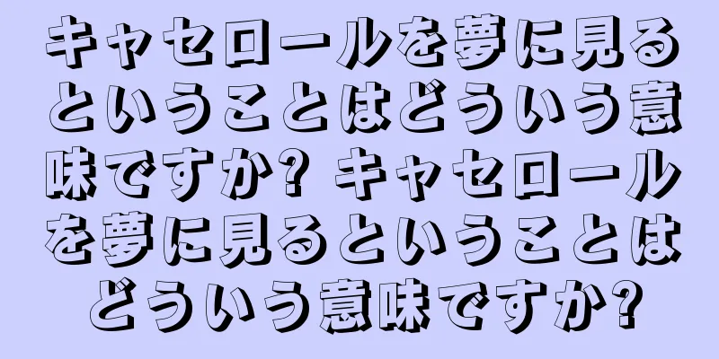 キャセロールを夢に見るということはどういう意味ですか? キャセロールを夢に見るということはどういう意味ですか?