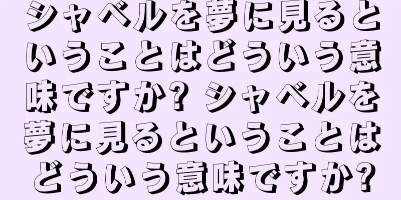 シャベルを夢に見るということはどういう意味ですか? シャベルを夢に見るということはどういう意味ですか?