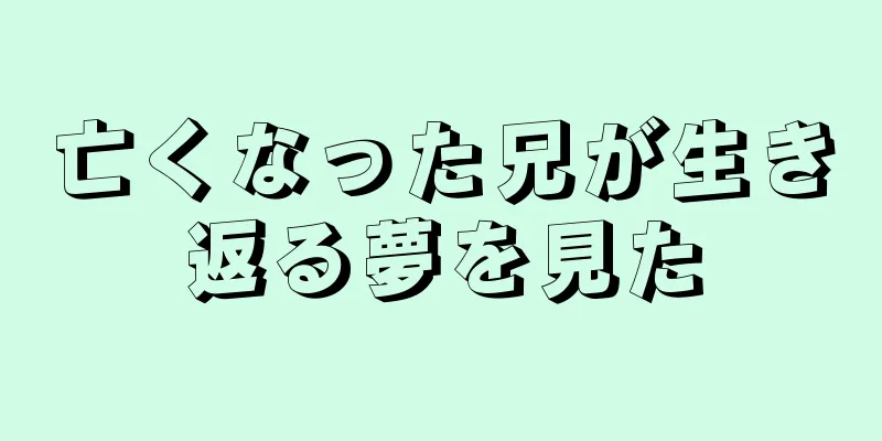 亡くなった兄が生き返る夢を見た