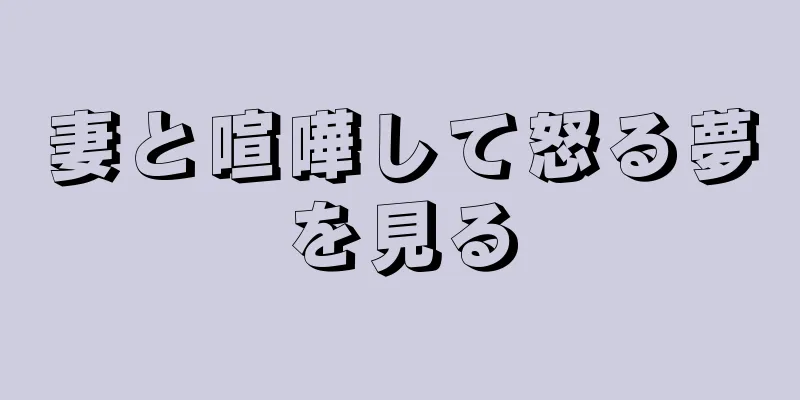 妻と喧嘩して怒る夢を見る