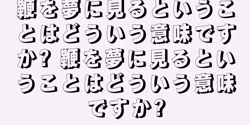 鞭を夢に見るということはどういう意味ですか? 鞭を夢に見るということはどういう意味ですか?