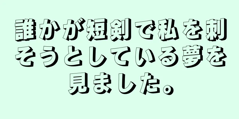 誰かが短剣で私を刺そうとしている夢を見ました。