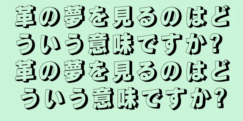 革の夢を見るのはどういう意味ですか? 革の夢を見るのはどういう意味ですか?