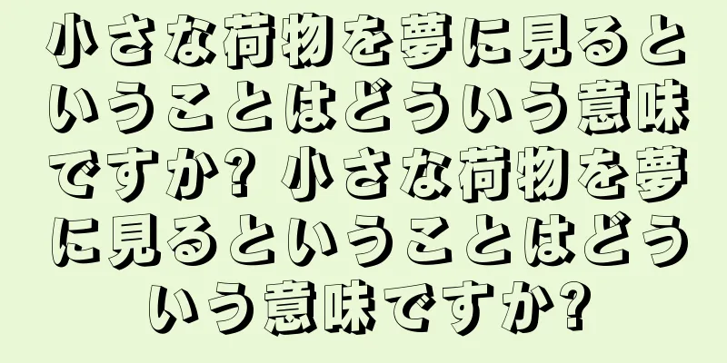 小さな荷物を夢に見るということはどういう意味ですか? 小さな荷物を夢に見るということはどういう意味ですか?
