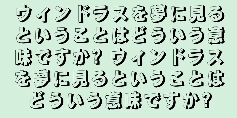ウィンドラスを夢に見るということはどういう意味ですか? ウィンドラスを夢に見るということはどういう意味ですか?