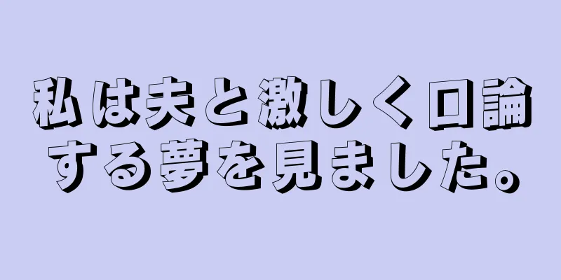 私は夫と激しく口論する夢を見ました。