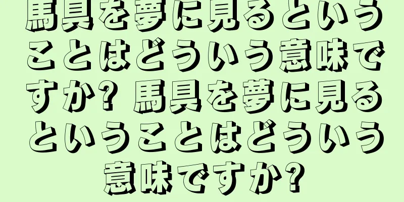 馬具を夢に見るということはどういう意味ですか? 馬具を夢に見るということはどういう意味ですか?
