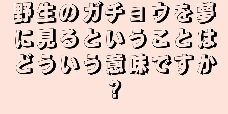 野生のガチョウを夢に見るということはどういう意味ですか?