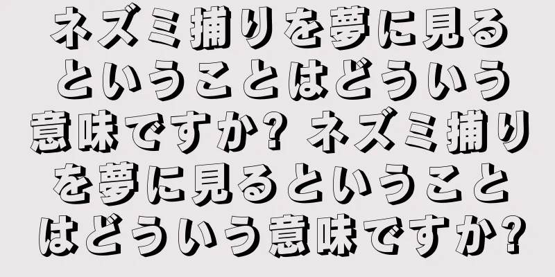 ネズミ捕りを夢に見るということはどういう意味ですか? ネズミ捕りを夢に見るということはどういう意味ですか?