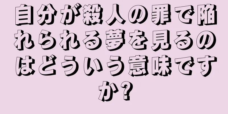 自分が殺人の罪で陥れられる夢を見るのはどういう意味ですか?