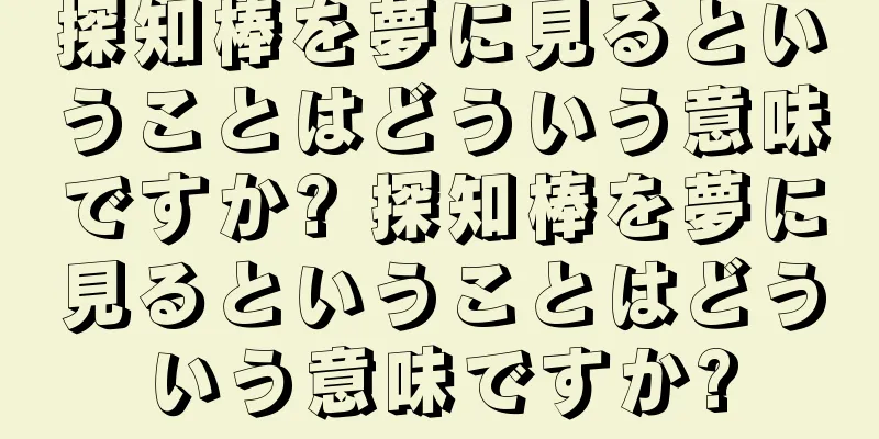 探知棒を夢に見るということはどういう意味ですか? 探知棒を夢に見るということはどういう意味ですか?