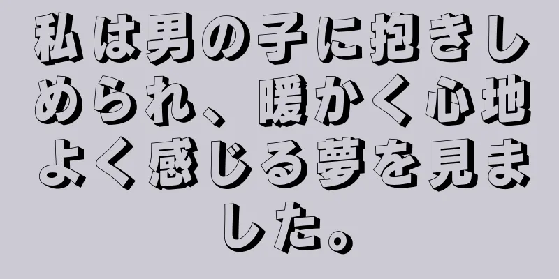 私は男の子に抱きしめられ、暖かく心地よく感じる夢を見ました。