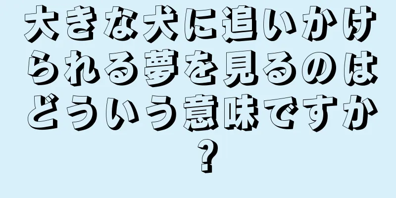 大きな犬に追いかけられる夢を見るのはどういう意味ですか？