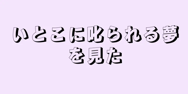いとこに叱られる夢を見た