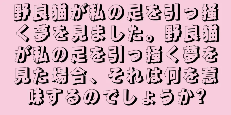 野良猫が私の足を引っ掻く夢を見ました。野良猫が私の足を引っ掻く夢を見た場合、それは何を意味するのでしょうか?