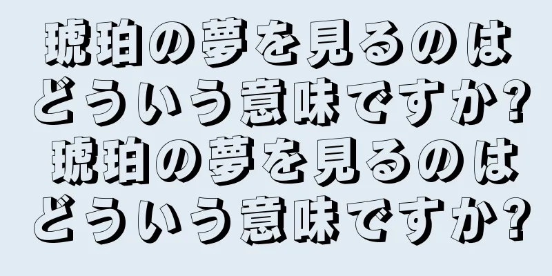 琥珀の夢を見るのはどういう意味ですか? 琥珀の夢を見るのはどういう意味ですか?