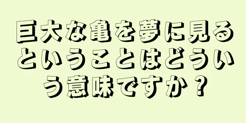 巨大な亀を夢に見るということはどういう意味ですか？