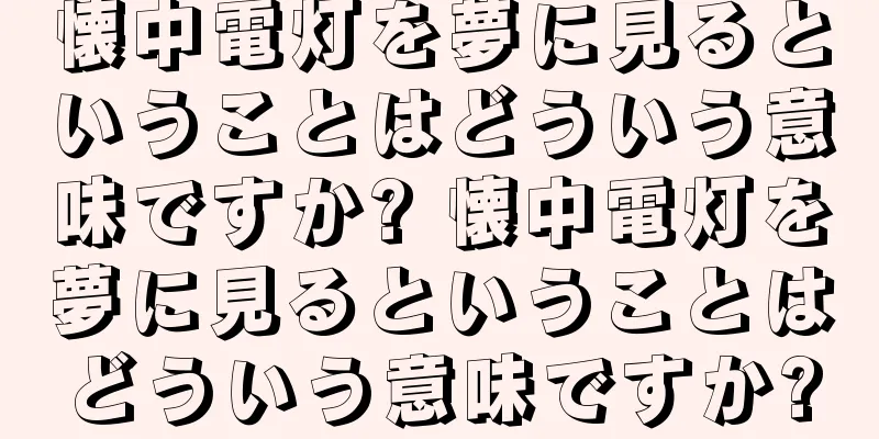 懐中電灯を夢に見るということはどういう意味ですか? 懐中電灯を夢に見るということはどういう意味ですか?
