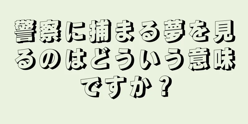 警察に捕まる夢を見るのはどういう意味ですか？