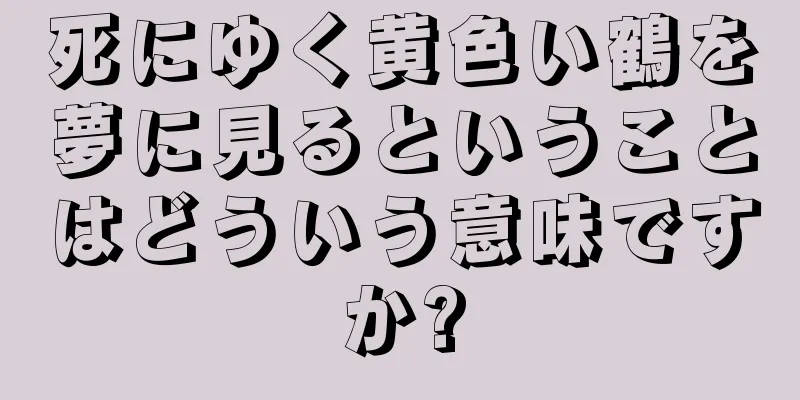 死にゆく黄色い鶴を夢に見るということはどういう意味ですか?