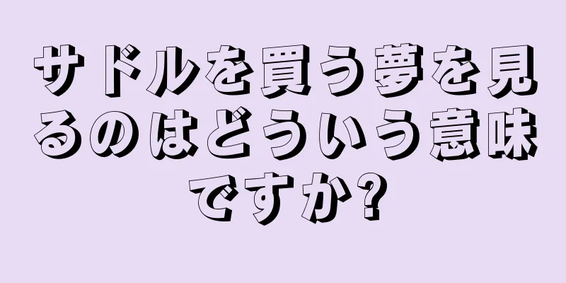 サドルを買う夢を見るのはどういう意味ですか?
