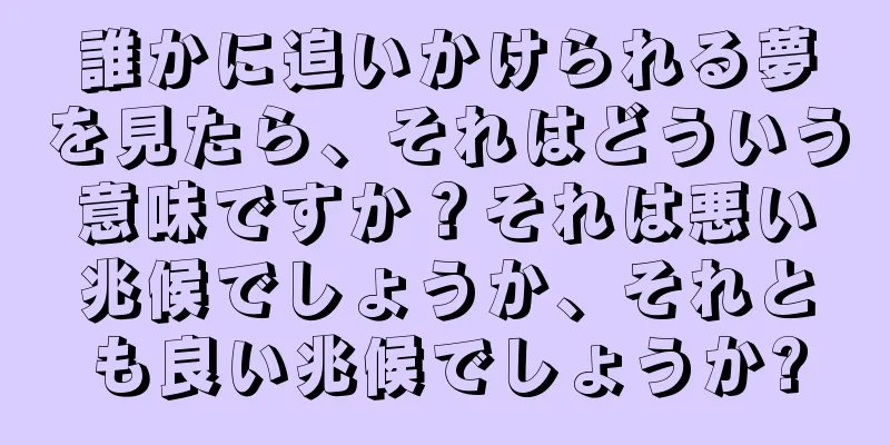 誰かに追いかけられる夢を見たら、それはどういう意味ですか？それは悪い兆候でしょうか、それとも良い兆候でしょうか?