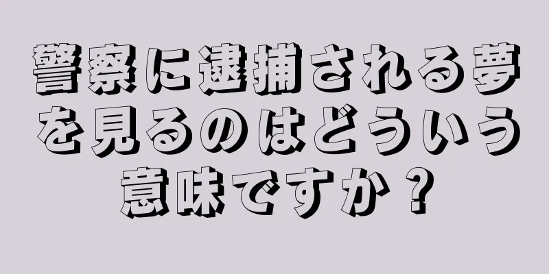 警察に逮捕される夢を見るのはどういう意味ですか？