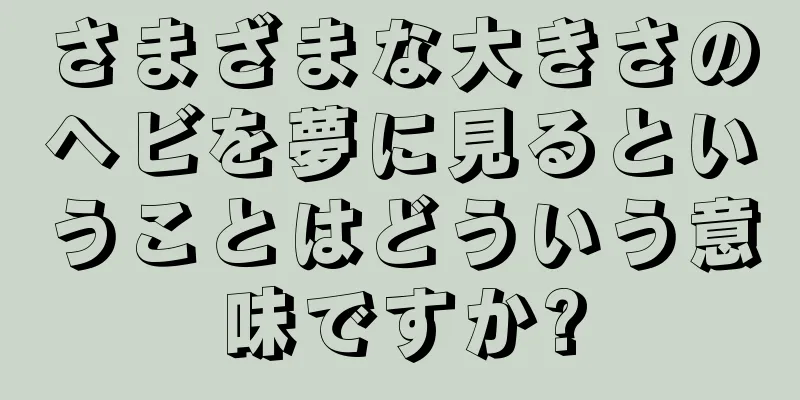 さまざまな大きさのヘビを夢に見るということはどういう意味ですか?