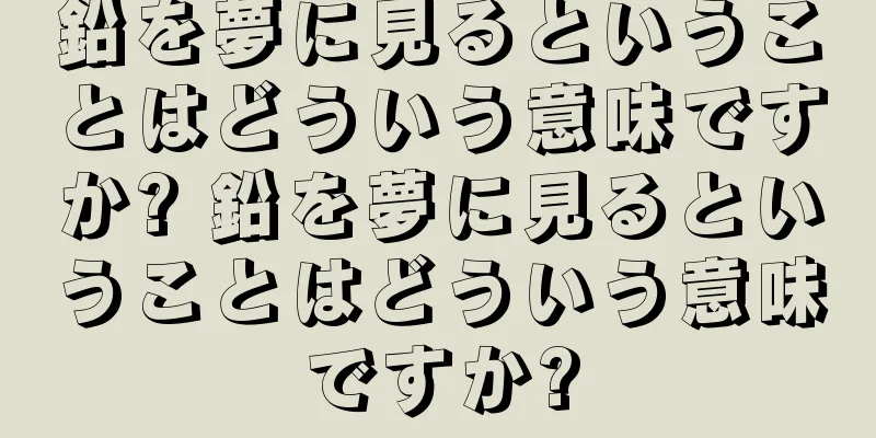 鉛を夢に見るということはどういう意味ですか? 鉛を夢に見るということはどういう意味ですか?