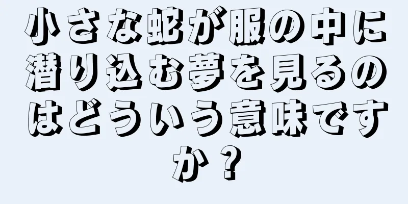 小さな蛇が服の中に潜り込む夢を見るのはどういう意味ですか？